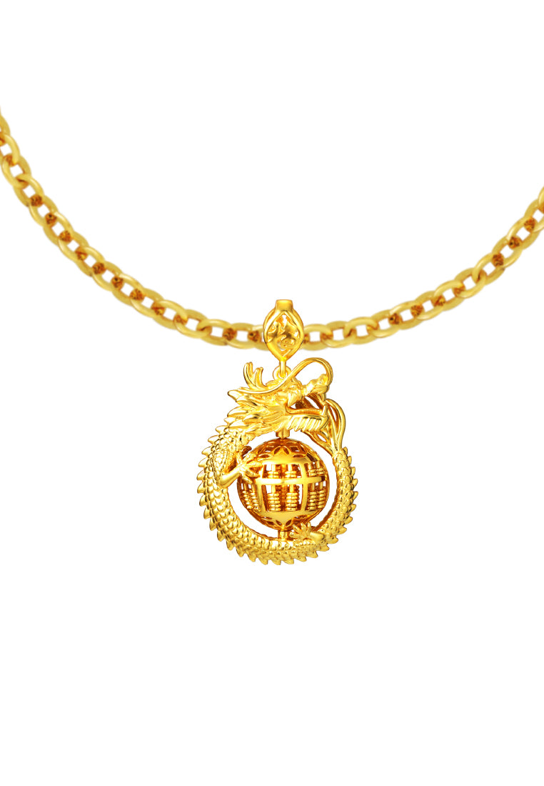 TOMEI Dragon Abacus Pendant, Yellow Gold 916