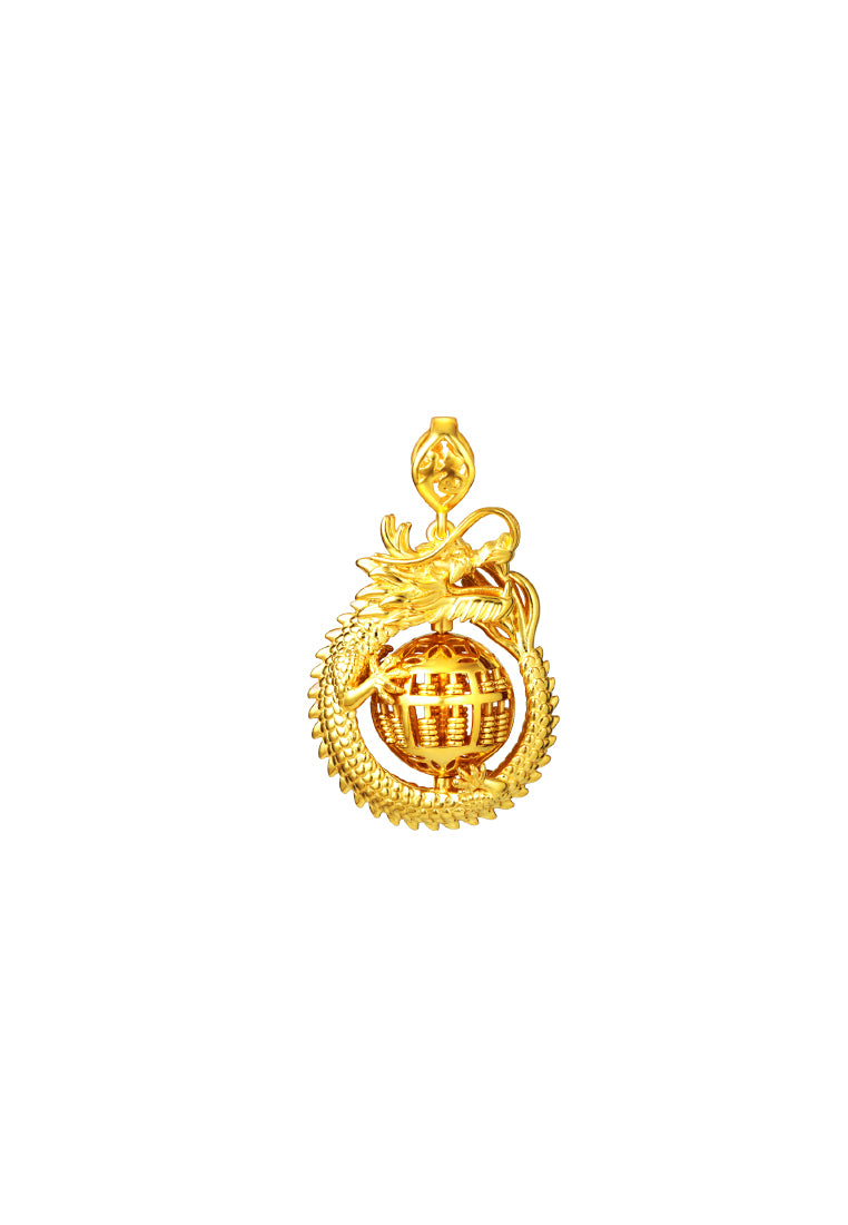 TOMEI Dragon Abacus Pendant, Yellow Gold 916
