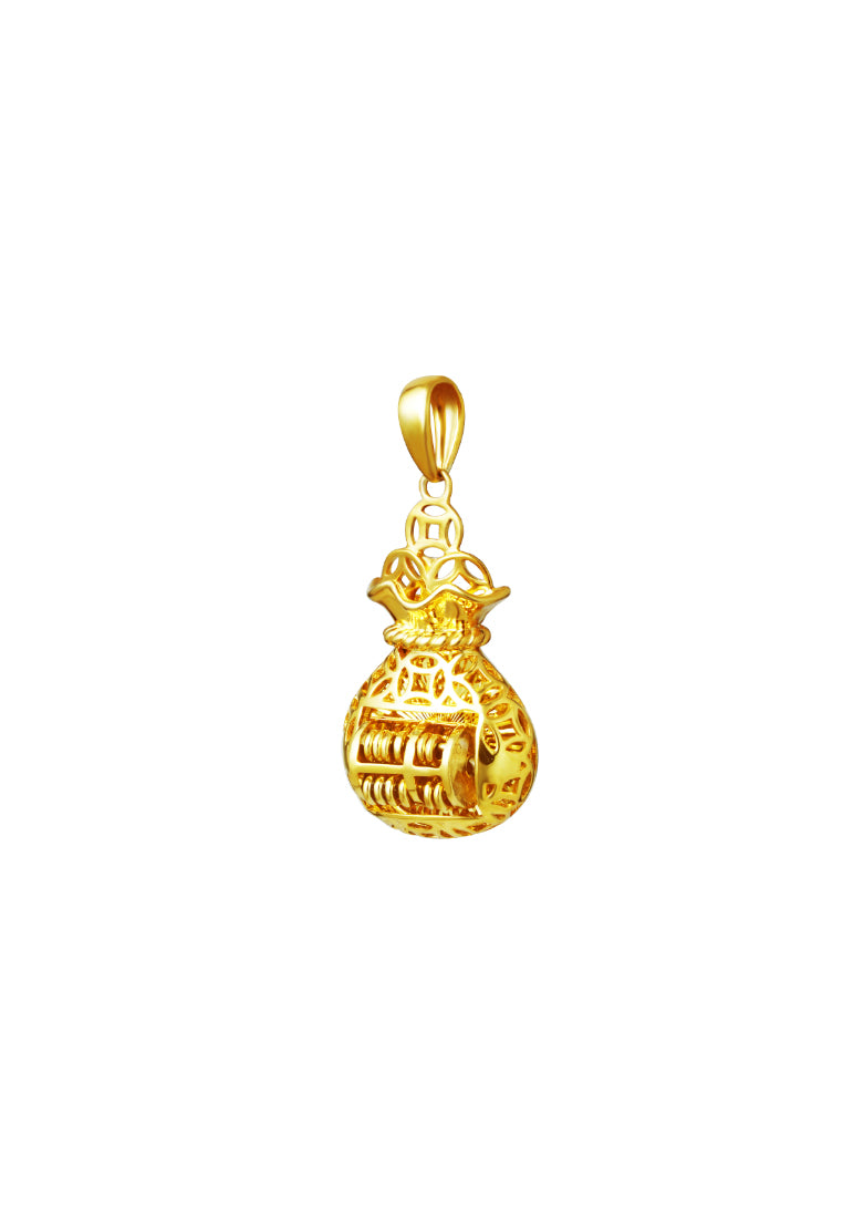 TOMEI Money Bag Abacus Pendant, Yellow Gold 916