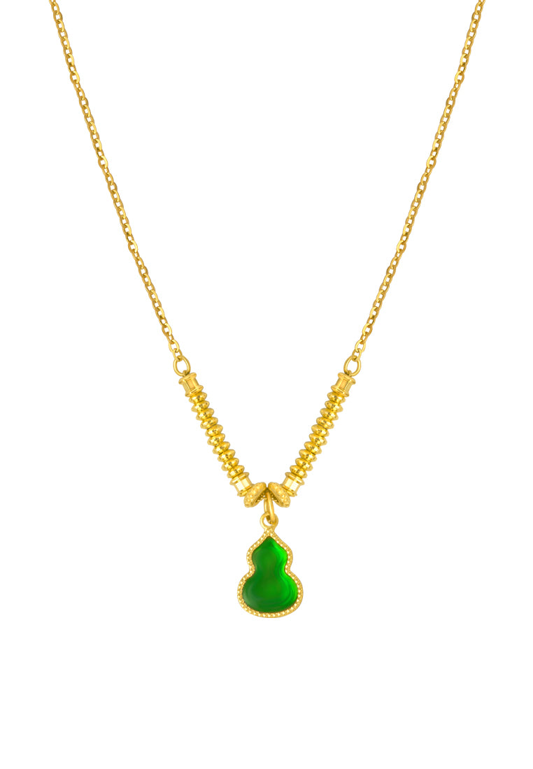 TOMEI Green Hulu Necklace, Yellow Gold 999 (5G)