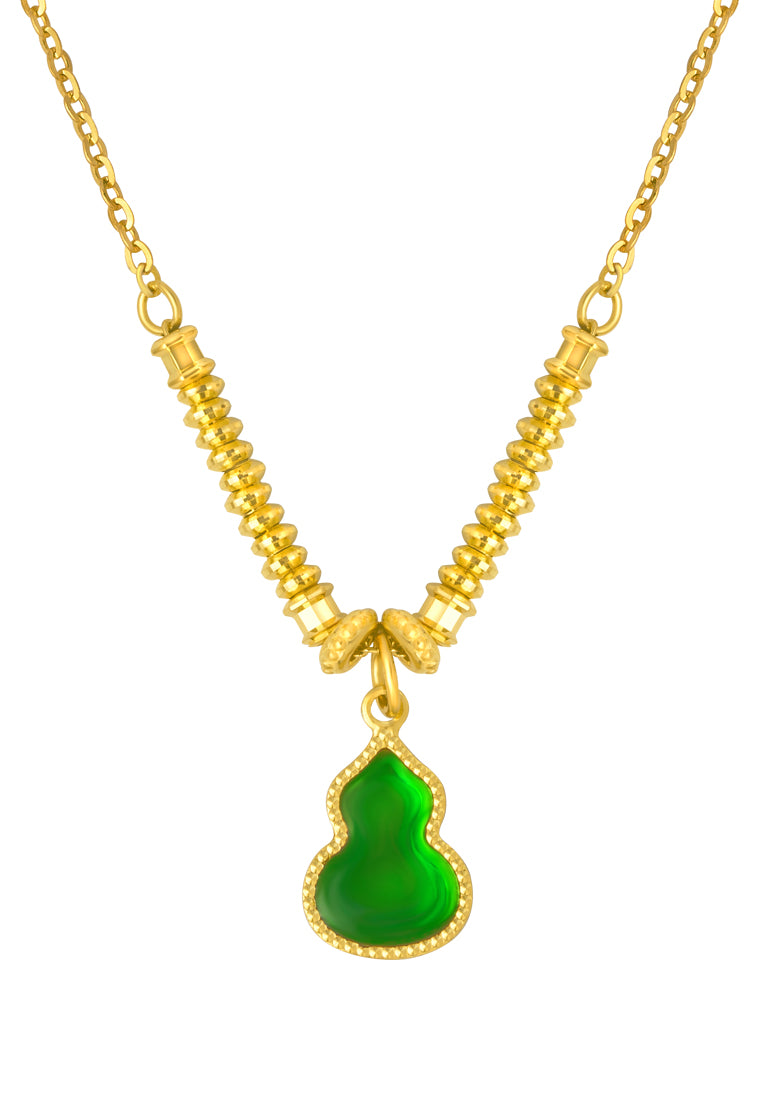 TOMEI Green Hulu Necklace, Yellow Gold 999 (5G)