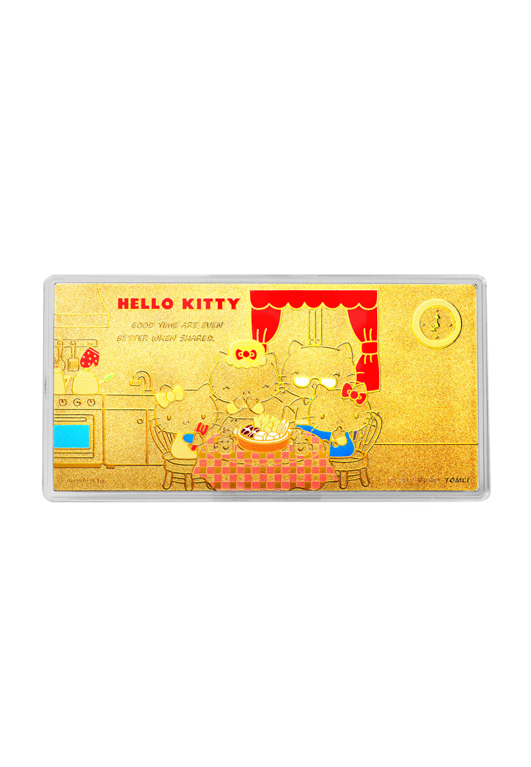 TOMEI X SANRIO Hello Kitty Gathering Gold Wafer 1G, Yellow Gold 9999