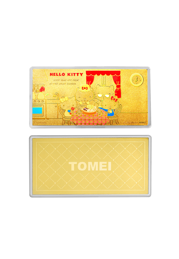 TOMEI X SANRIO Hello Kitty Gathering Gold Wafer 1G, Yellow Gold 9999