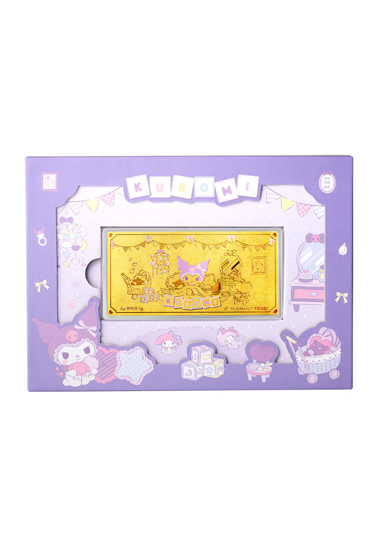TOMEI X Sanrio Kuromi Kid Room Gold Wafer 1G, Yellow Gold 9999