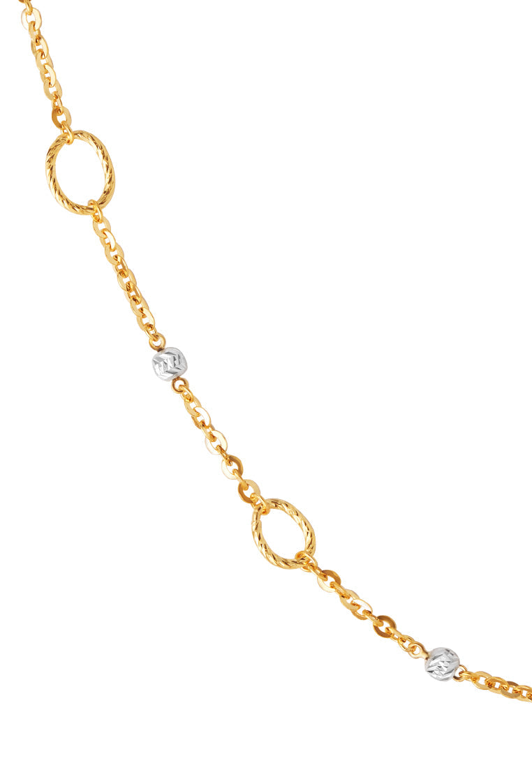 TOMEI Dual-Tone Long Necklace, Yellow Gold 916