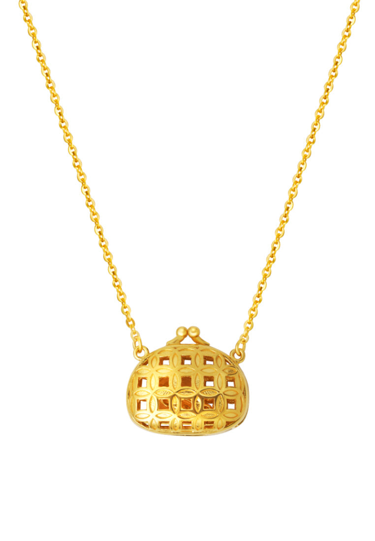 TOMEI Clutch Bag Necklace, Yellow Gold 916