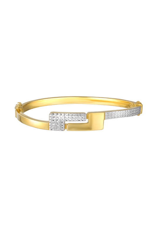 TOMEI Dual-Tone Puzzle Bangle, Yellow Gold 916