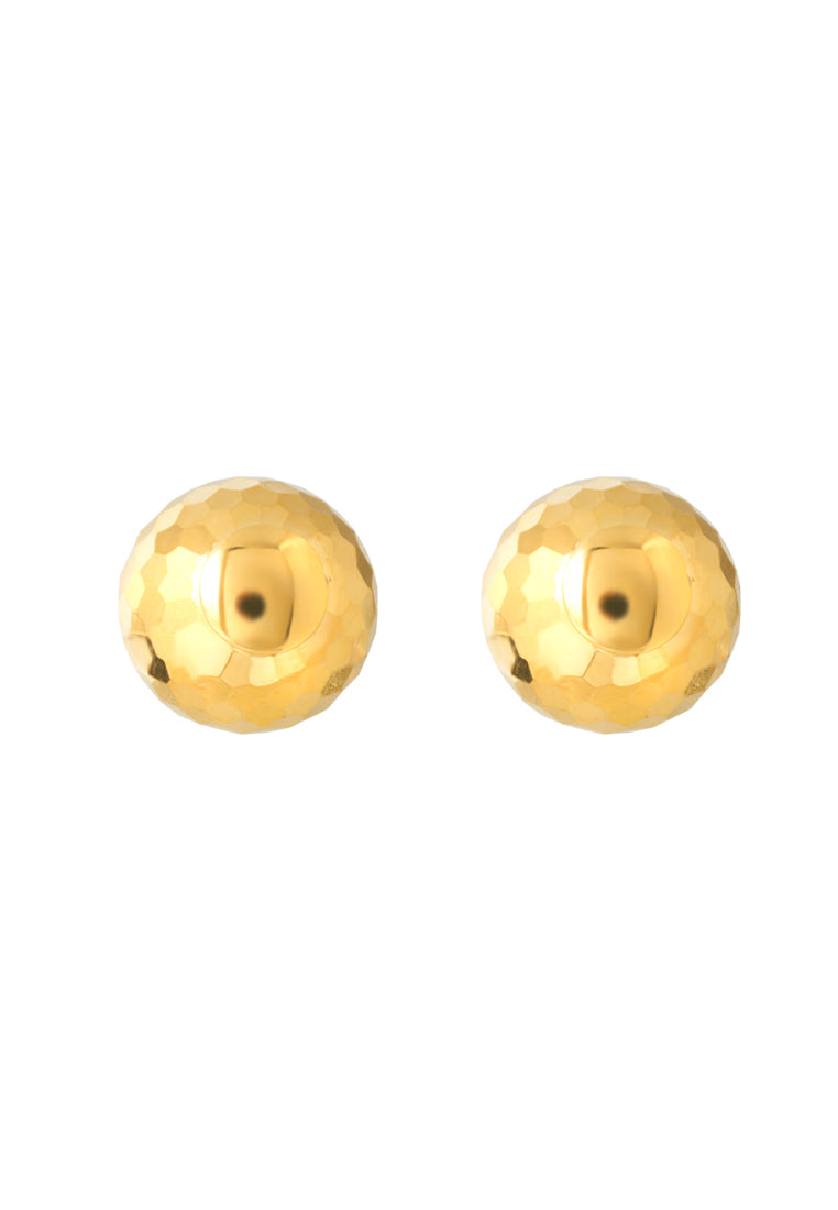 TOMEI Lusso Italia Laser Ball Earrings, Yellow Gold 916