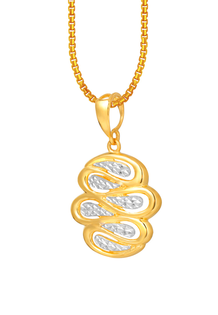 TOMEI Dual-Tone Cloud Pendant, Yellow Gold 916