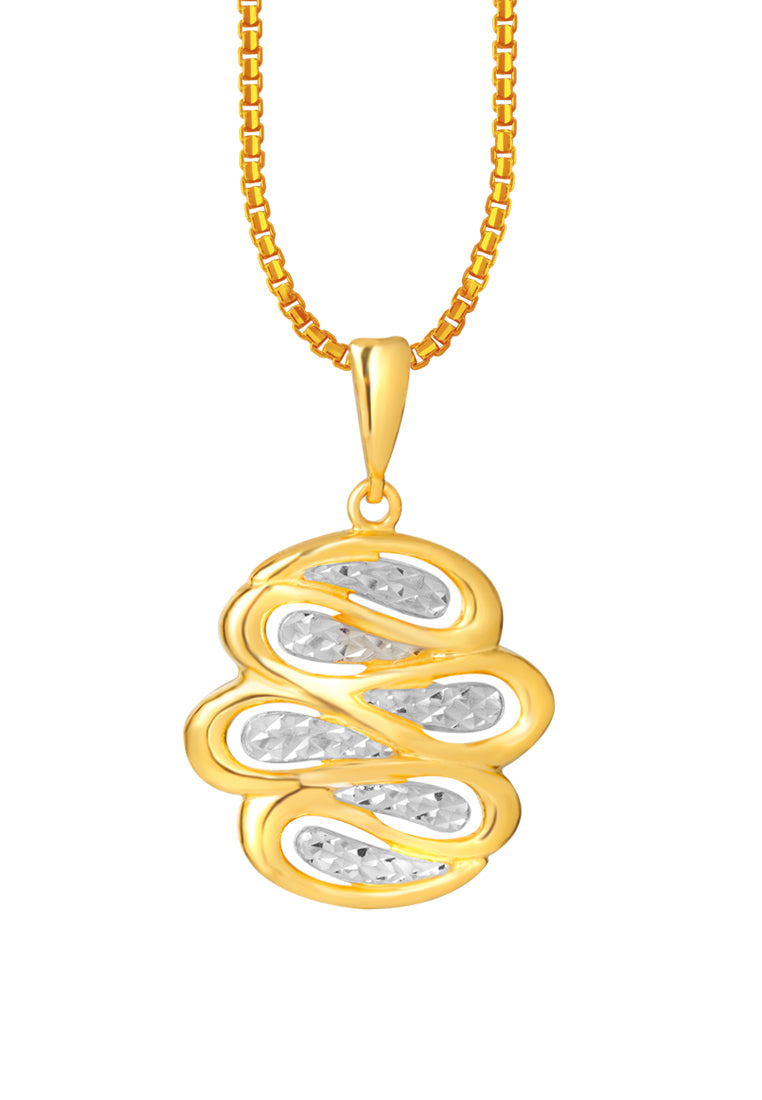 TOMEI Dual-Tone Cloud Pendant, Yellow Gold 916