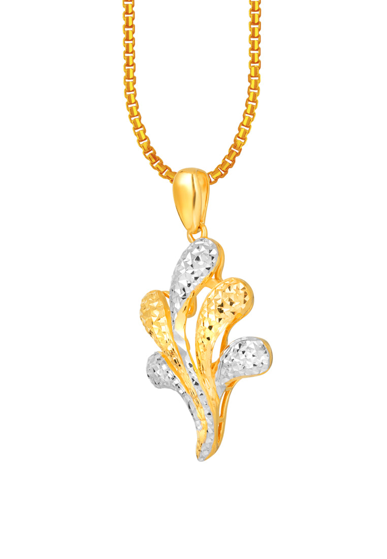 TOMEI Dual-Tone Blossom Pendant, Yellow Gold 916