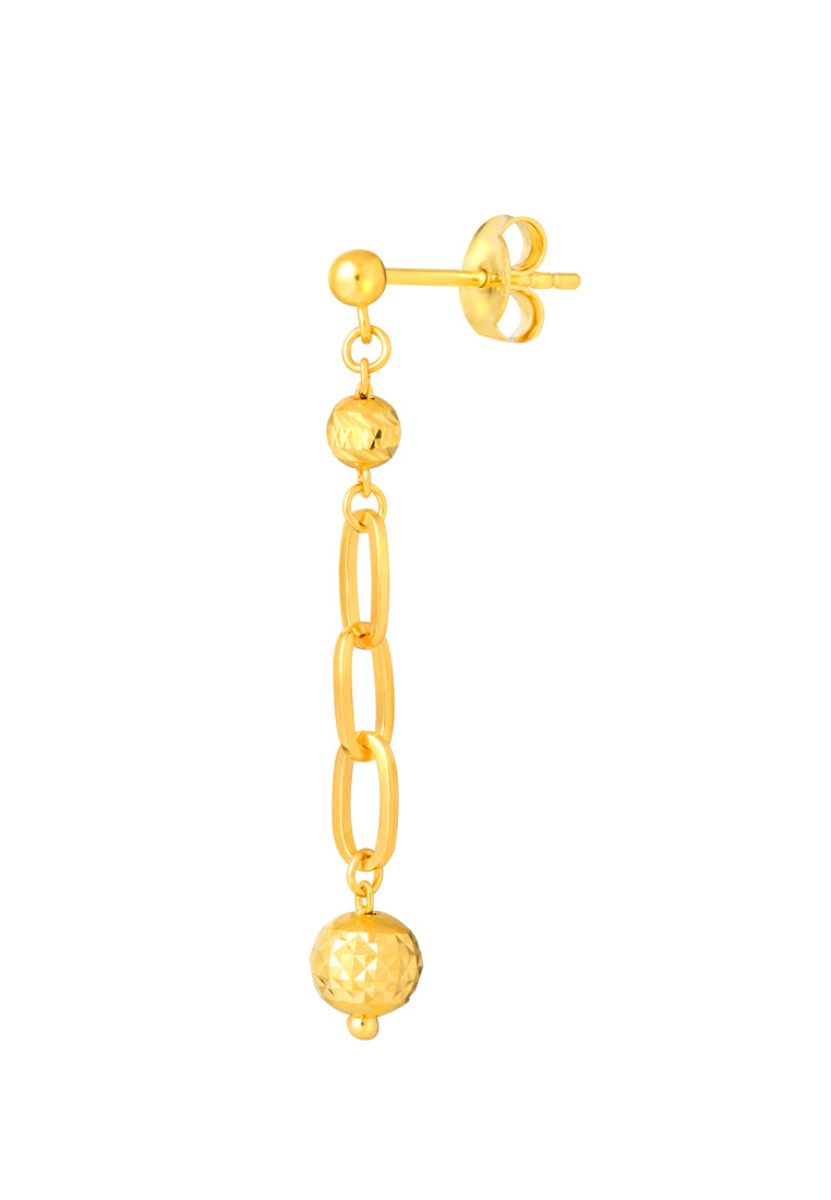 TOMEI Lavish Dangling Beads Earrings, Yellow Gold 916