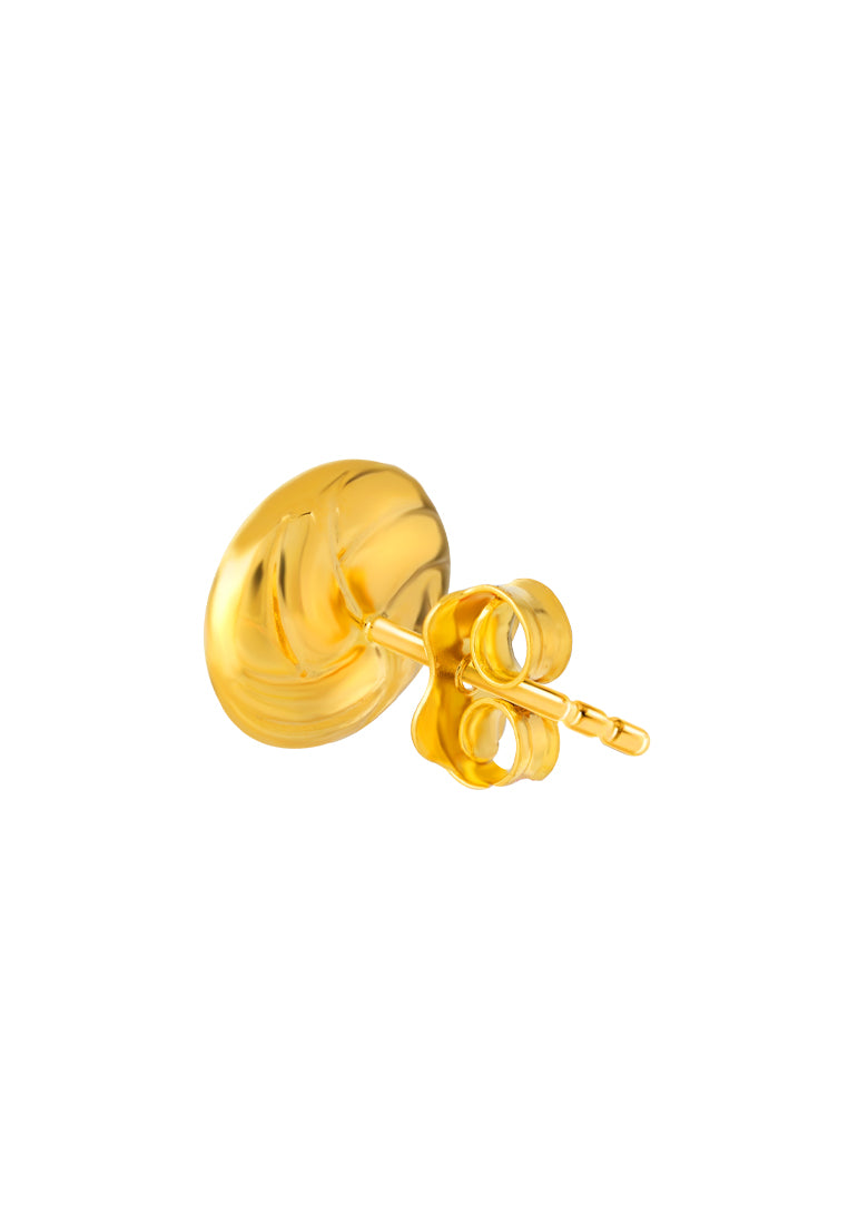 TOMEI Lusso Italia Button Earrings, Yellow Gold 916