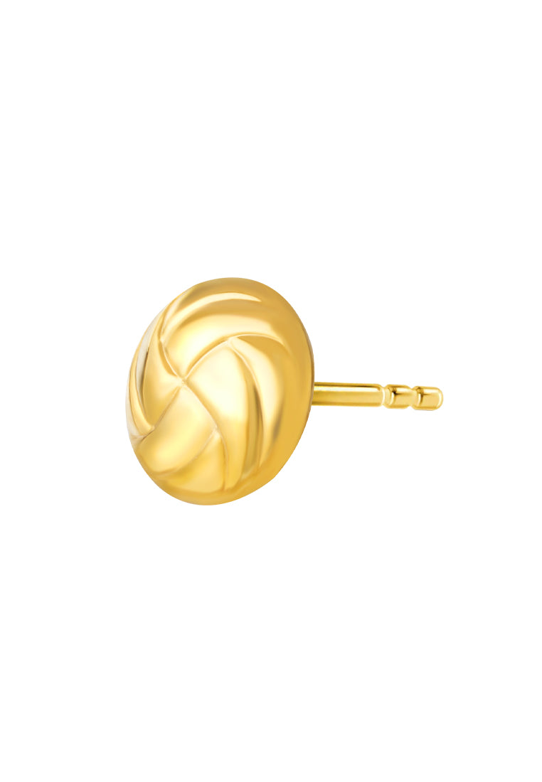TOMEI Lusso Italia Button Earrings, Yellow Gold 916