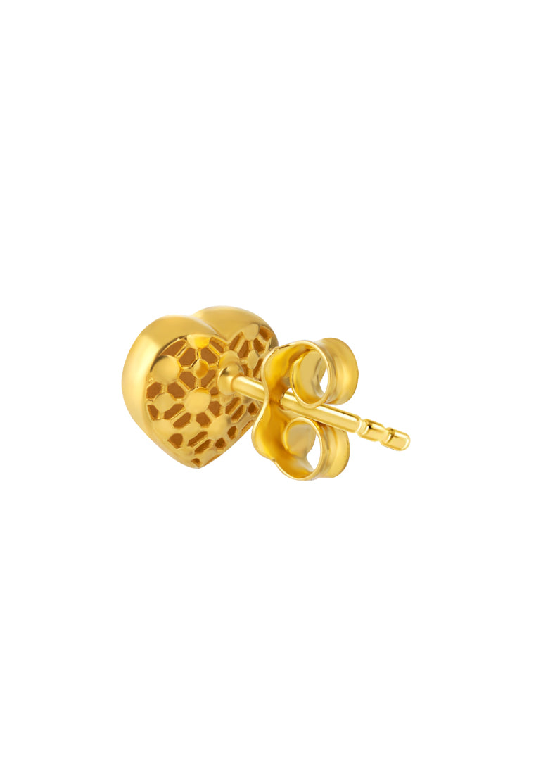 TOMEI Lusso Italia Heart Earrings, Yellow Gold 916