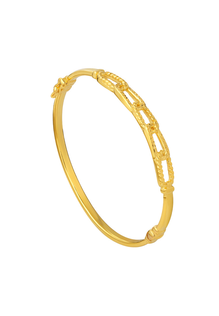 TOMEI Twisted Clip Bangle, Yellow Gold 916