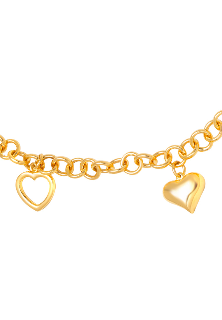TOMEI Chasing Hearts Bracelet, Yellow Gold 916