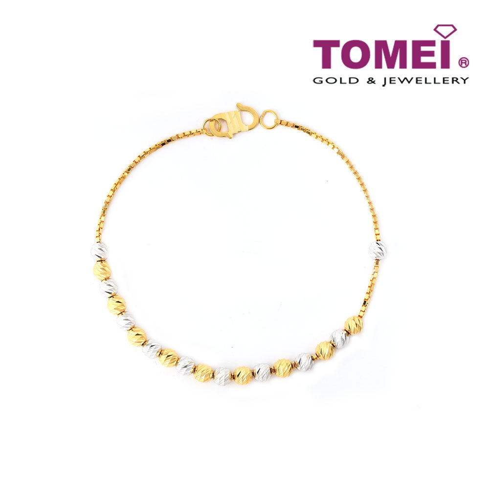 Tomei Caparisoned in Bonny Spheres Bracelet, Yellow Gold 916