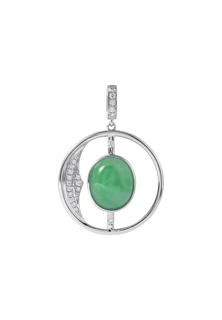 TOMEI Jade Pendant, White Gold 750