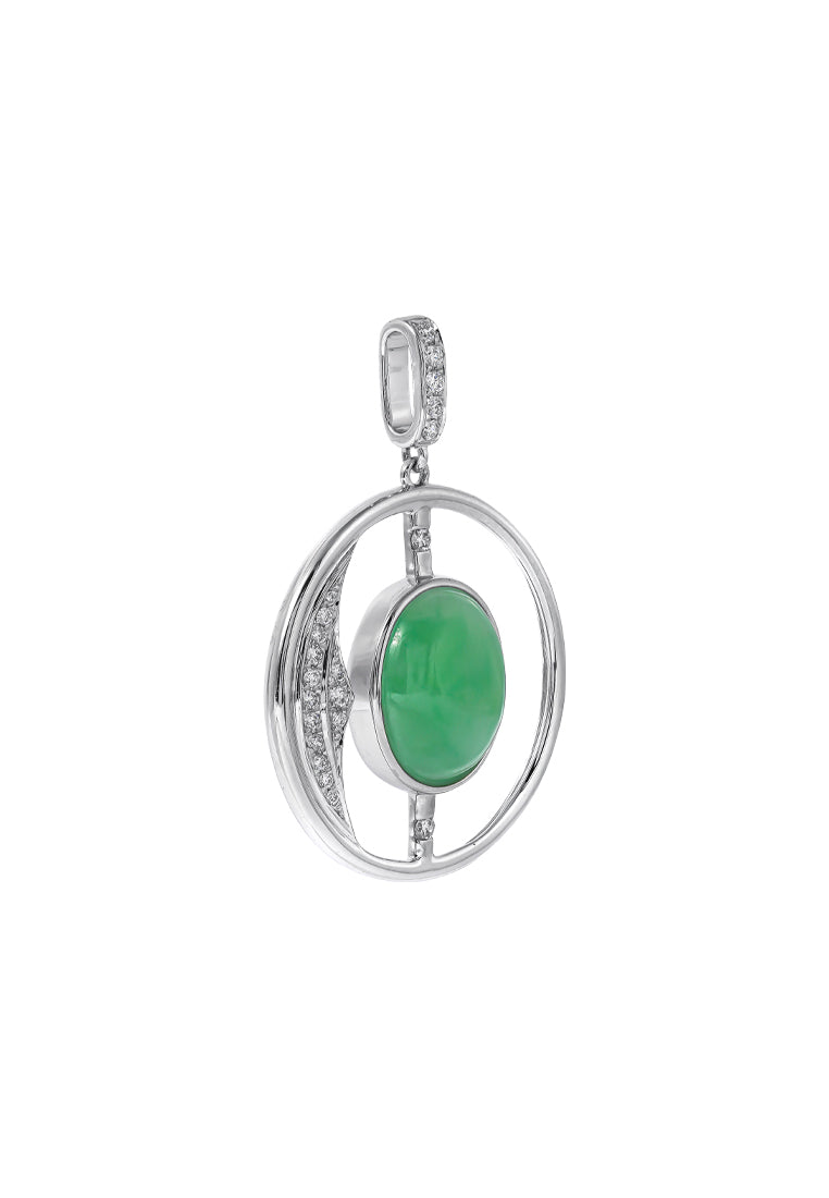 TOMEI Jade Pendant, White Gold 750