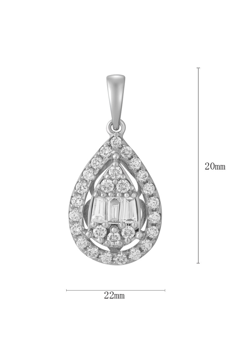TOMEI Moon Drop Pendant, White Gold 750 (P6245)
