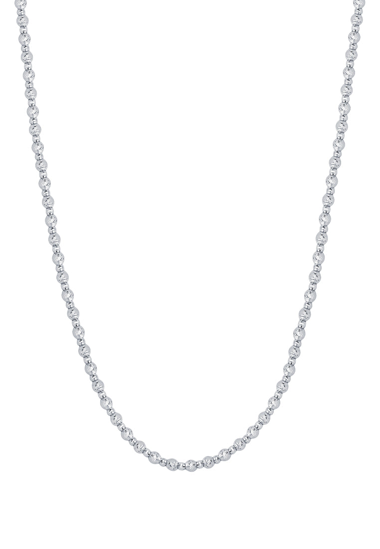 TOMEI Bead Necklace, White Gold 585