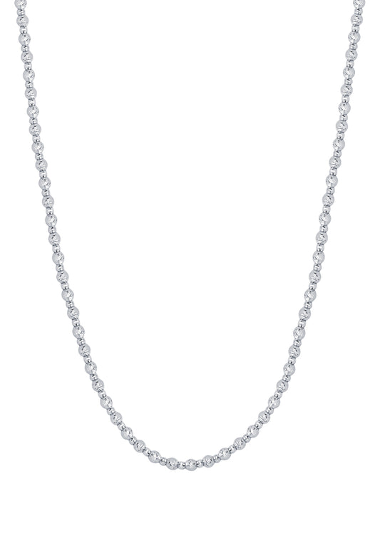 TOMEI Bead Necklace, White Gold 585
