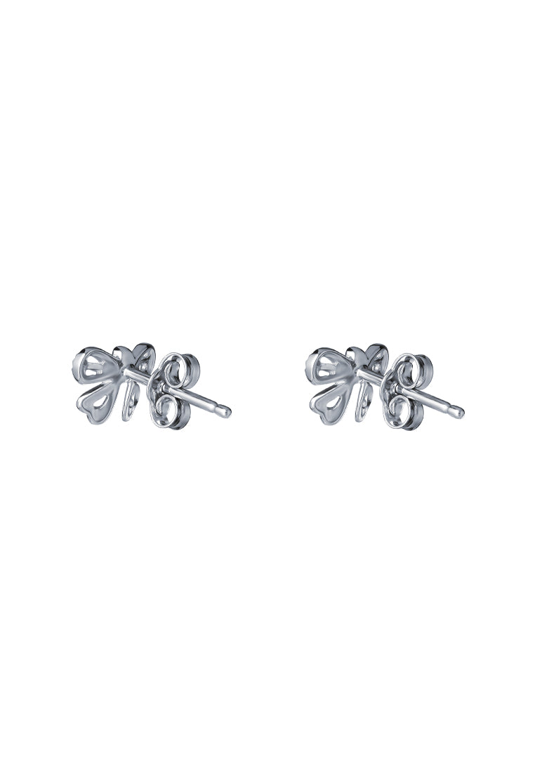 TOMEI Ribbon Earrings, White Gold 585