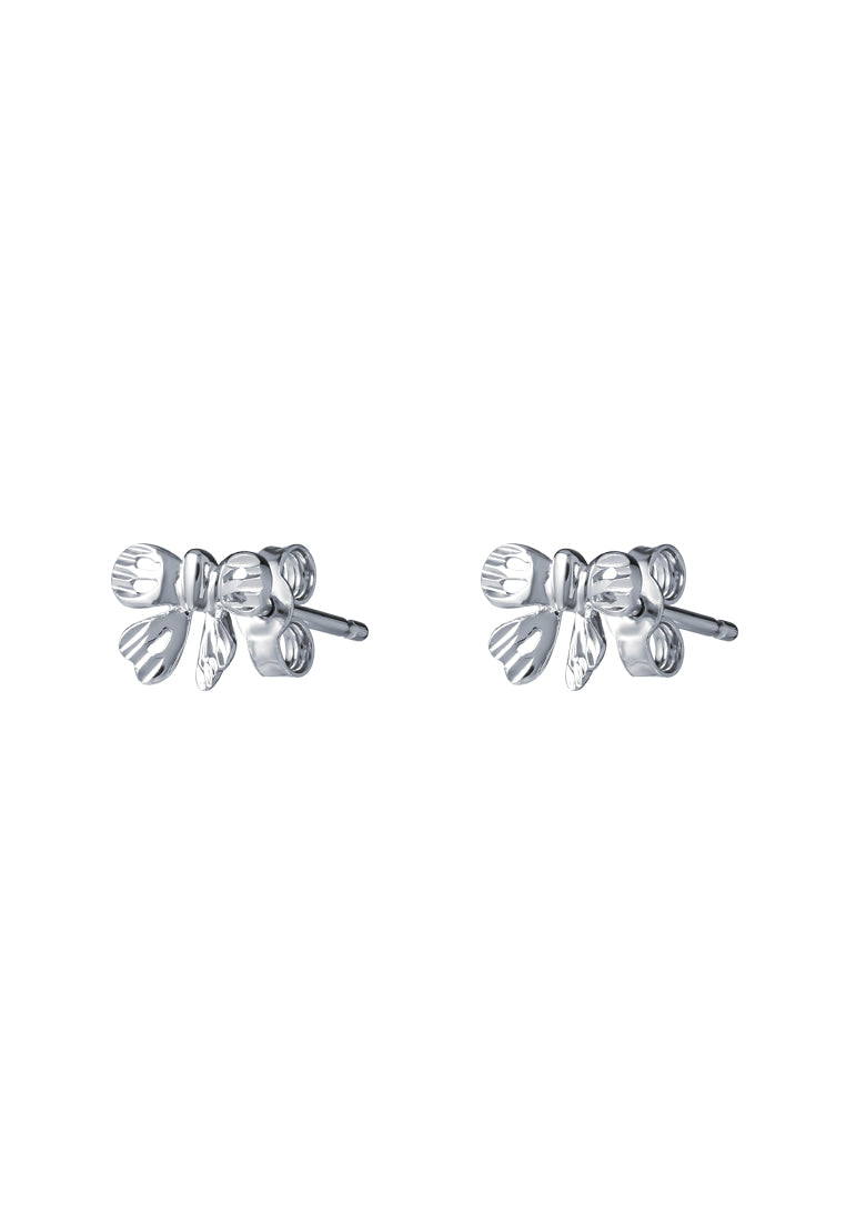 TOMEI Ribbon Earrings, White Gold 585