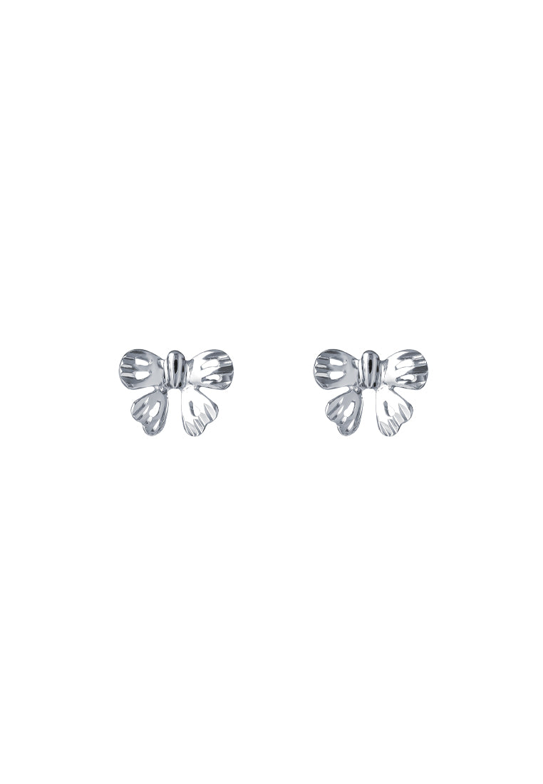 TOMEI Ribbon Earrings, White Gold 585