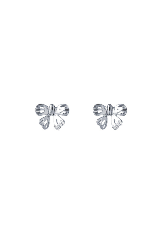 TOMEI Ribbon Earrings, White Gold 585