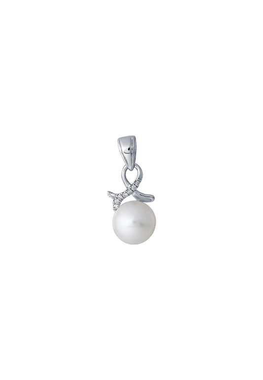 TOMEI Pearl Pendant, White Gold 375