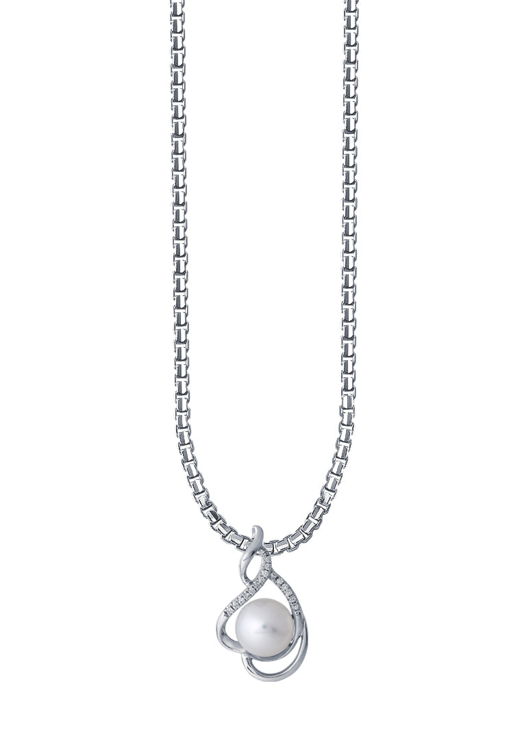 TOMEI Espoir Pearl Pendant, White Gold 375