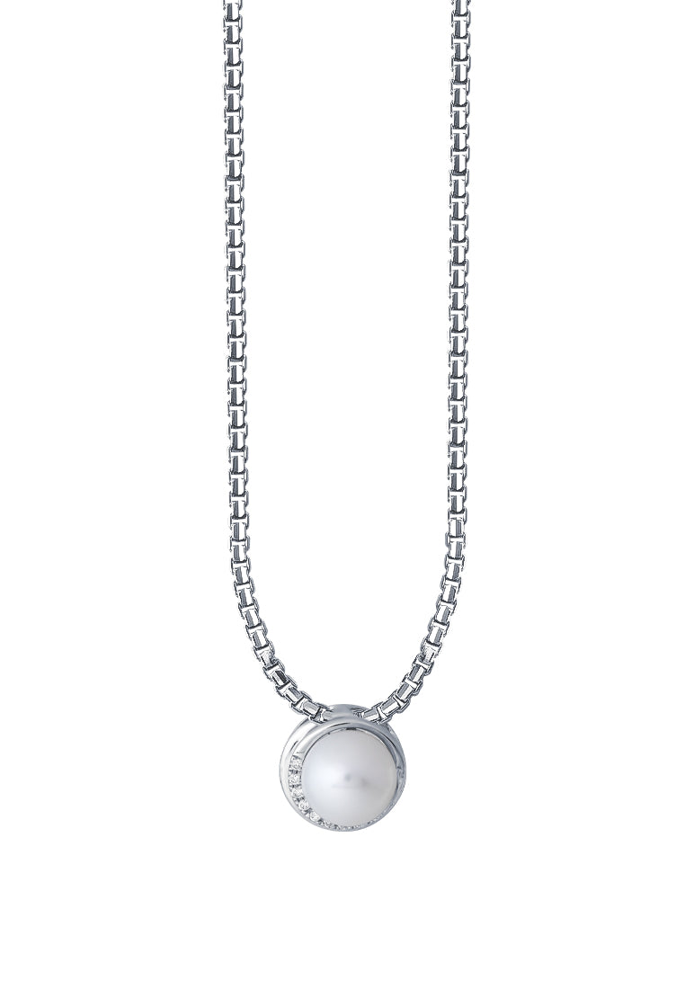 TOMEI Espoir Pearl Pendant, White Gold 375