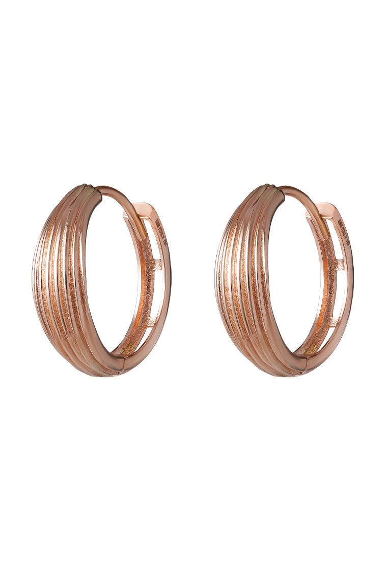 TOMEI Hoop Earrings, Rose Gold 585