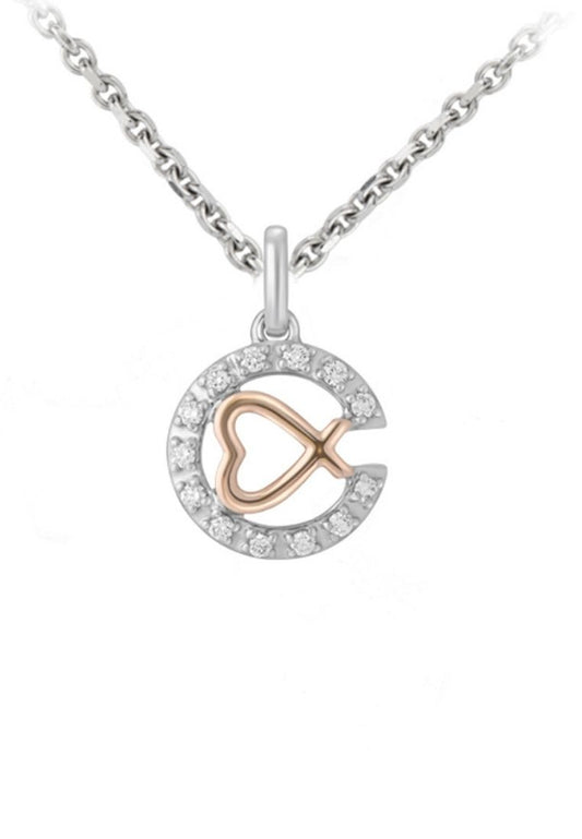 TOMEI Diamond Pendant Set I White+Rose Gold 585 (14K) (P6222)