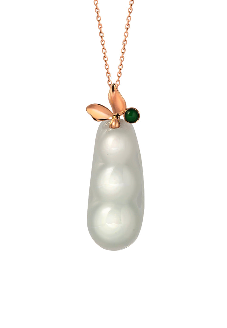 TOMEI Sweet Pea Jadeite Pendant, Rose Gold 750