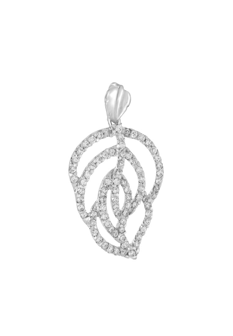 TOMEI Foliage of Dazzling Splendour Pendant, Diamond White Gold 750