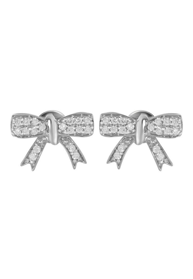 TOMEI Dazzle Bow Earrings, Diamond White Gold 750 (E2148)