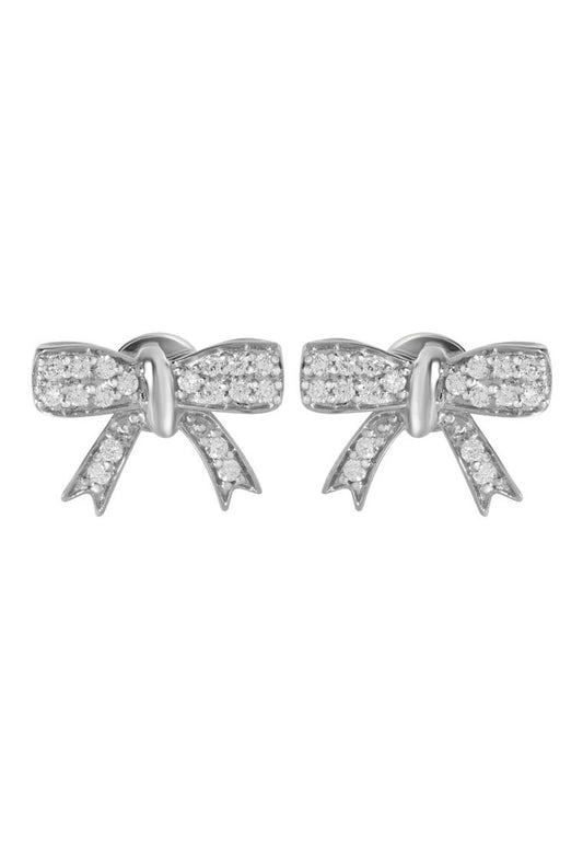 TOMEI Dazzle Bow Earrings, Diamond White Gold 750 (E2148)