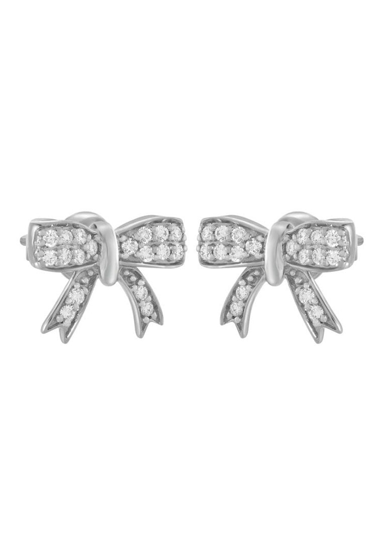 TOMEI Dazzle Bow Earrings, Diamond White Gold 750 (E2148)