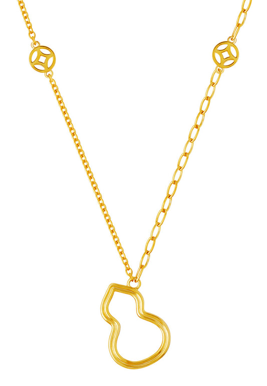TOMEI Dainty Gourd Necklace, Yellow Gold 916