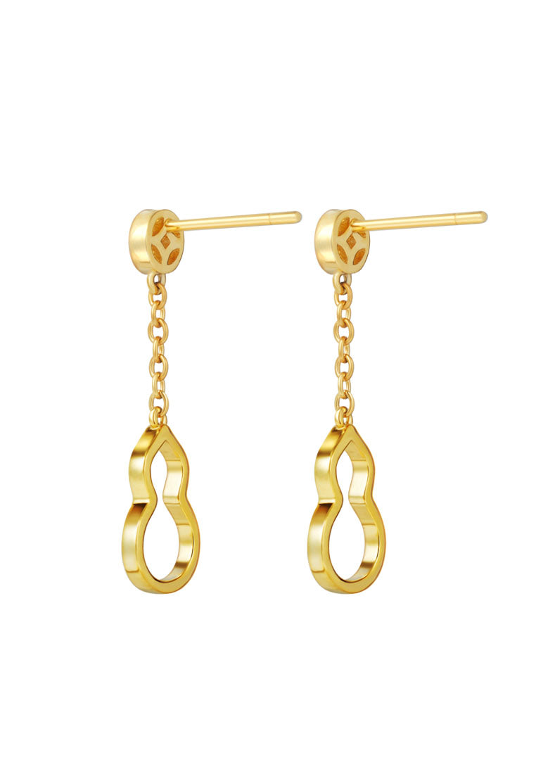 TOMEI Dainty Dangling Gourd Earrings, Yellow Gold 916