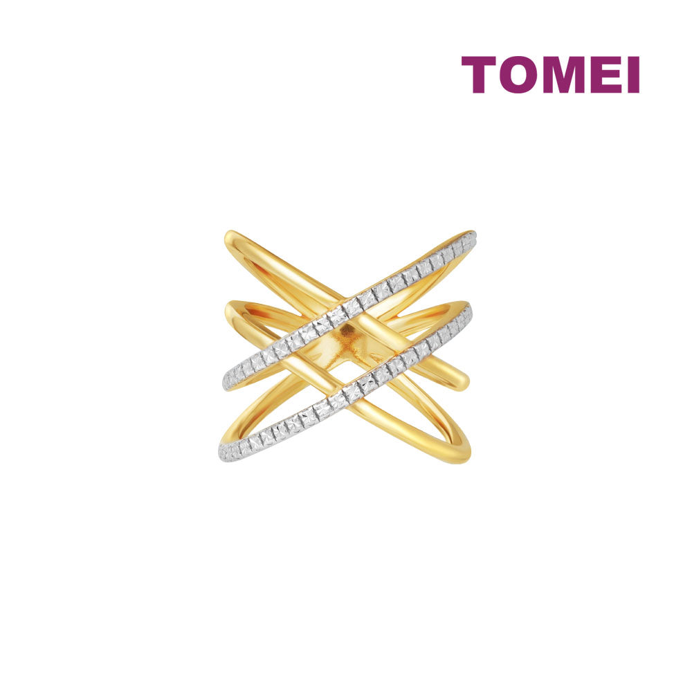 TOMEI Diamond Cut Collection Layered Ring, Yellow Gold 916