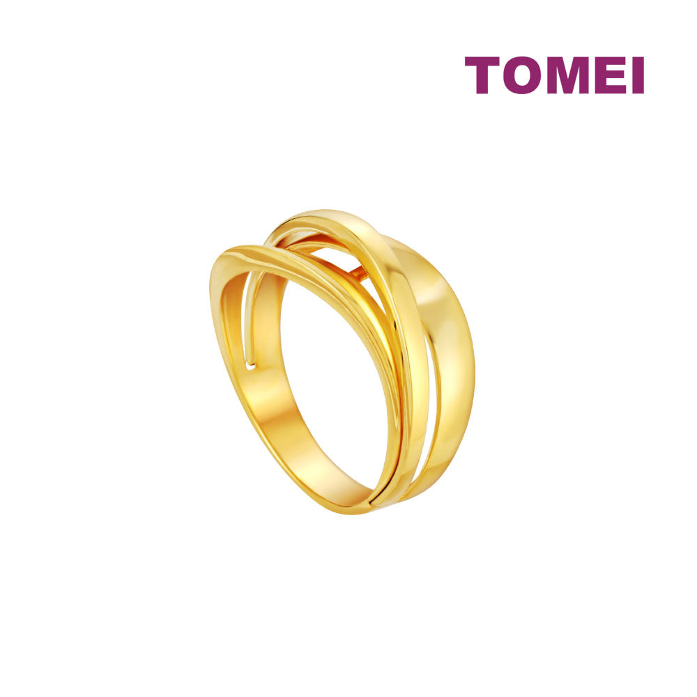 TOMEI Lusso Italia Stylish Layered Ring, Yellow Gold 916