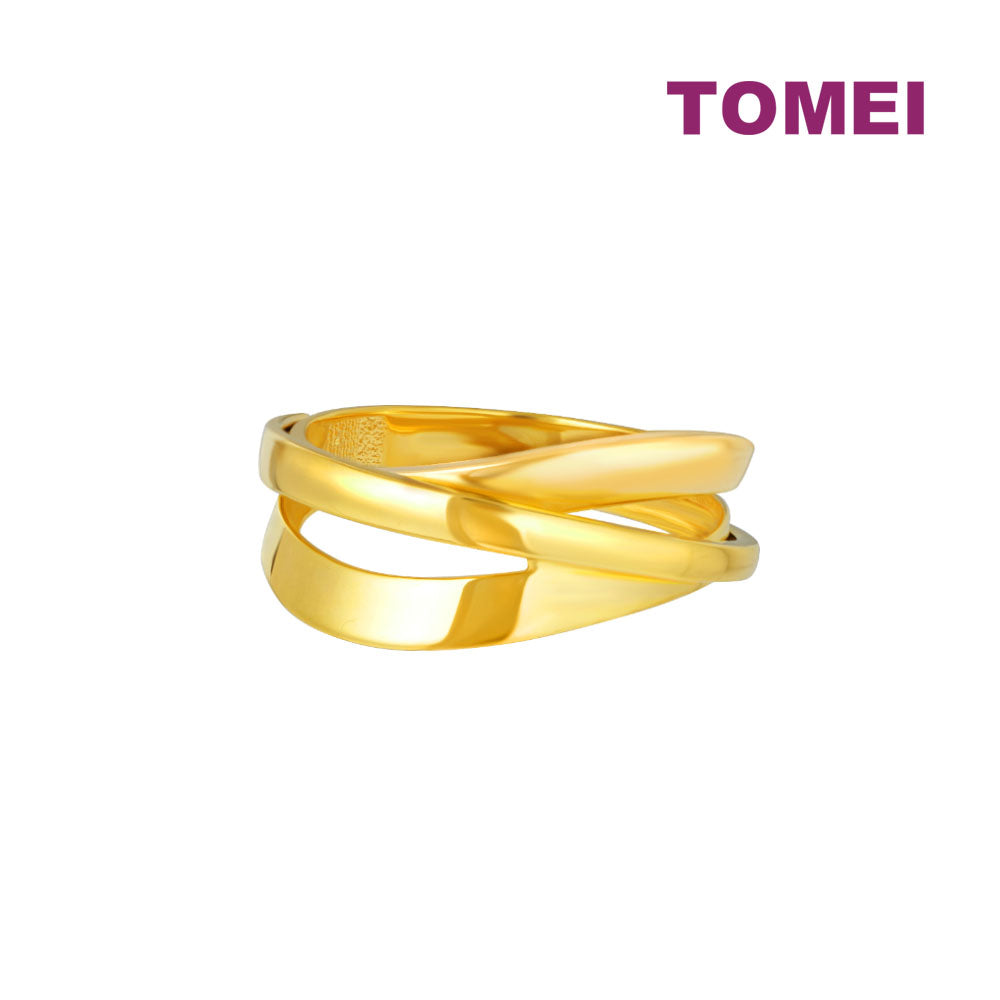 TOMEI Lusso Italia Stylish Layered Ring, Yellow Gold 916