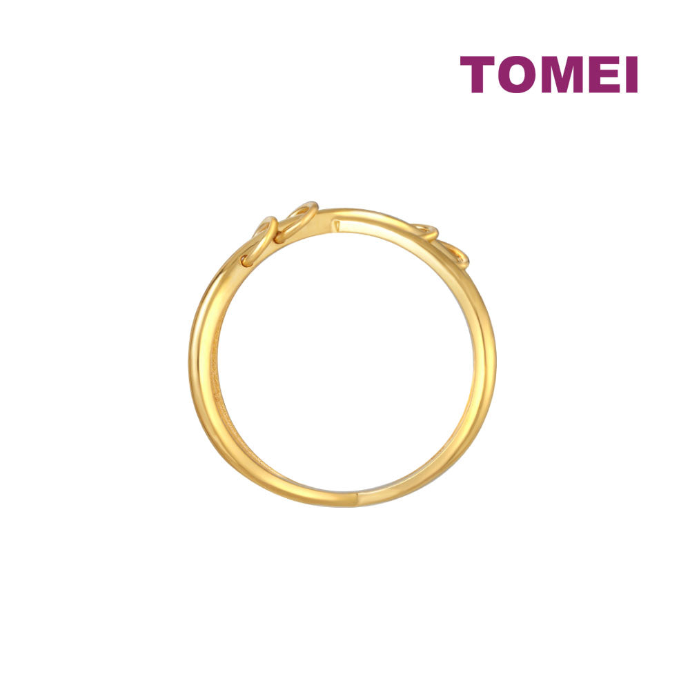 TOMEI Lusso Italia Cross Chains Ring, Yellow Gold 916