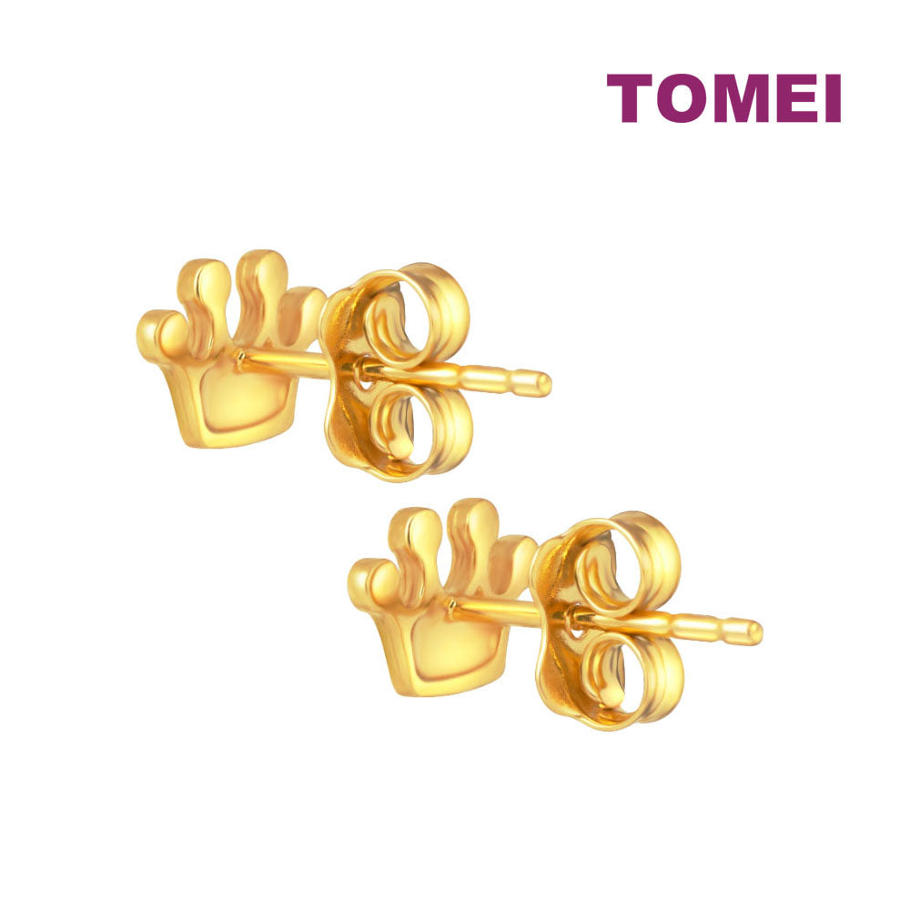 TOMEI Lusso Italia Crown Earrings, Yellow Gold 916