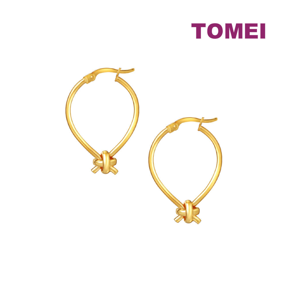 TOMEI Lusso Italia Round Knotted Earrings, Yellow Gold 916