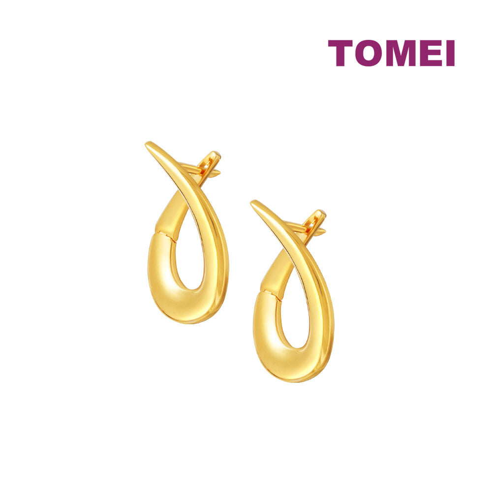 TOMEI Lusso Italia Cross Earrings, Yellow Gold 916